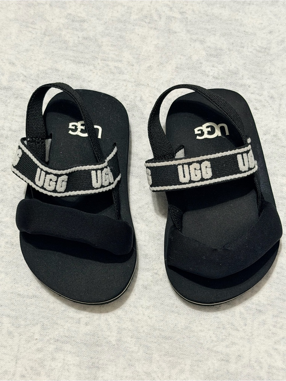 UGG Toddler Black Logo Sport Sandals Approx US 7